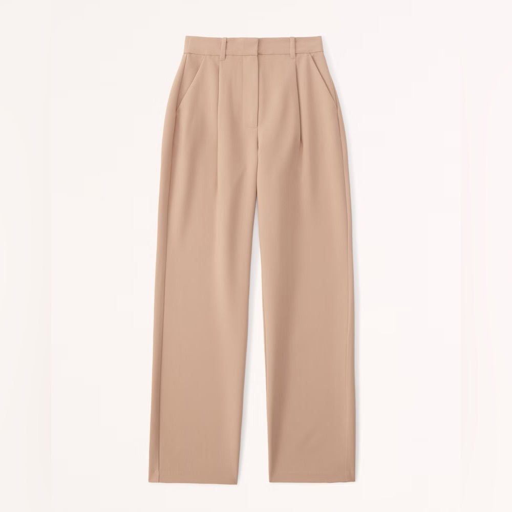 Abercrombie & Fitch Tan Curve Love Straight Pants